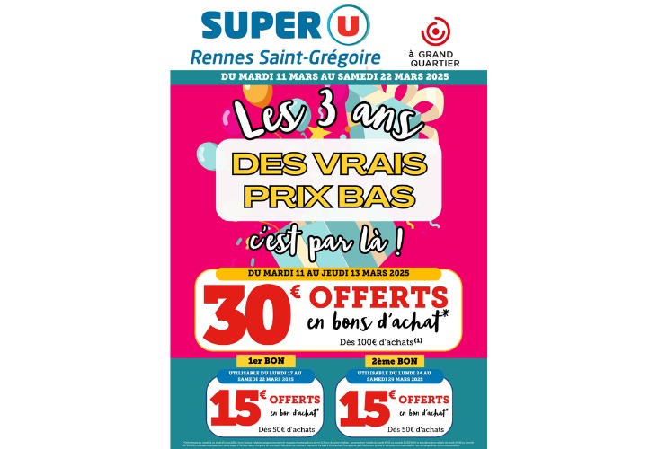 Les 3 ans des vrais prix bas c'est par là ! 