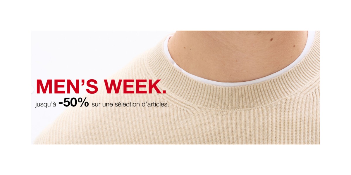 Men's Week : jusqu'à -50% 